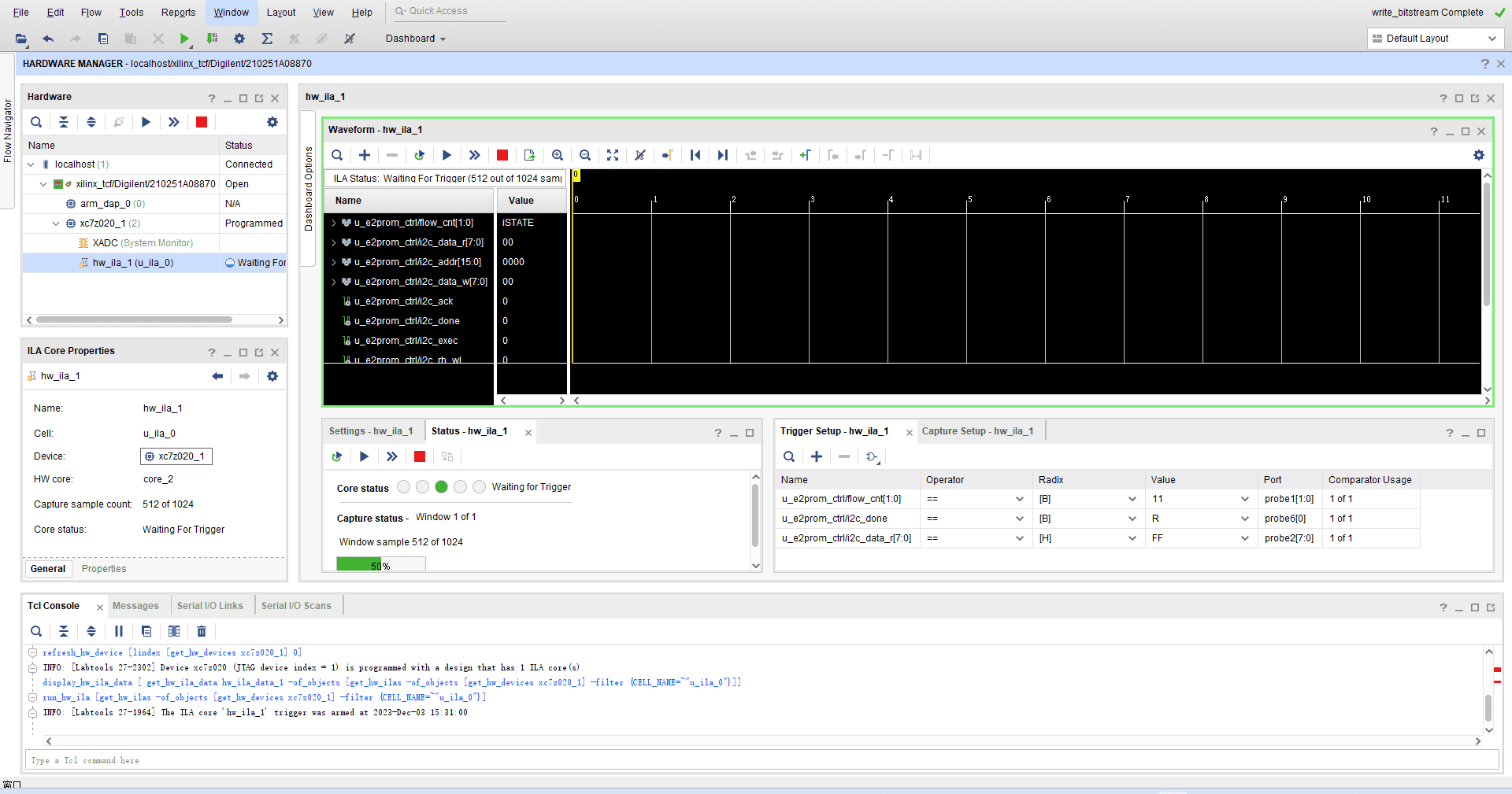 EEPROM ILA等待触发